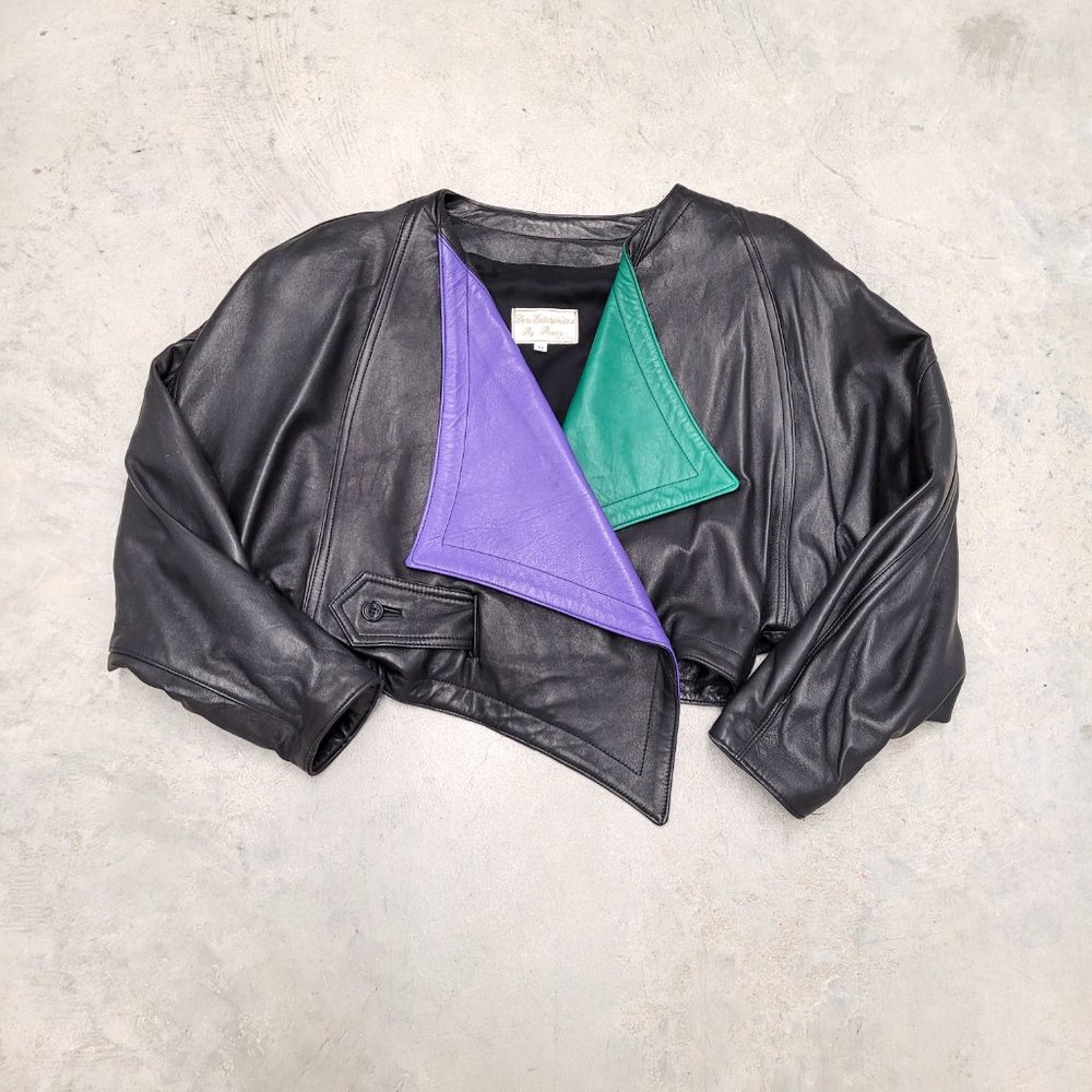 ❌SOLD❌ Vintage 1980s Dero Rocco Leather Jacket Retro M - Picture 10 of 12